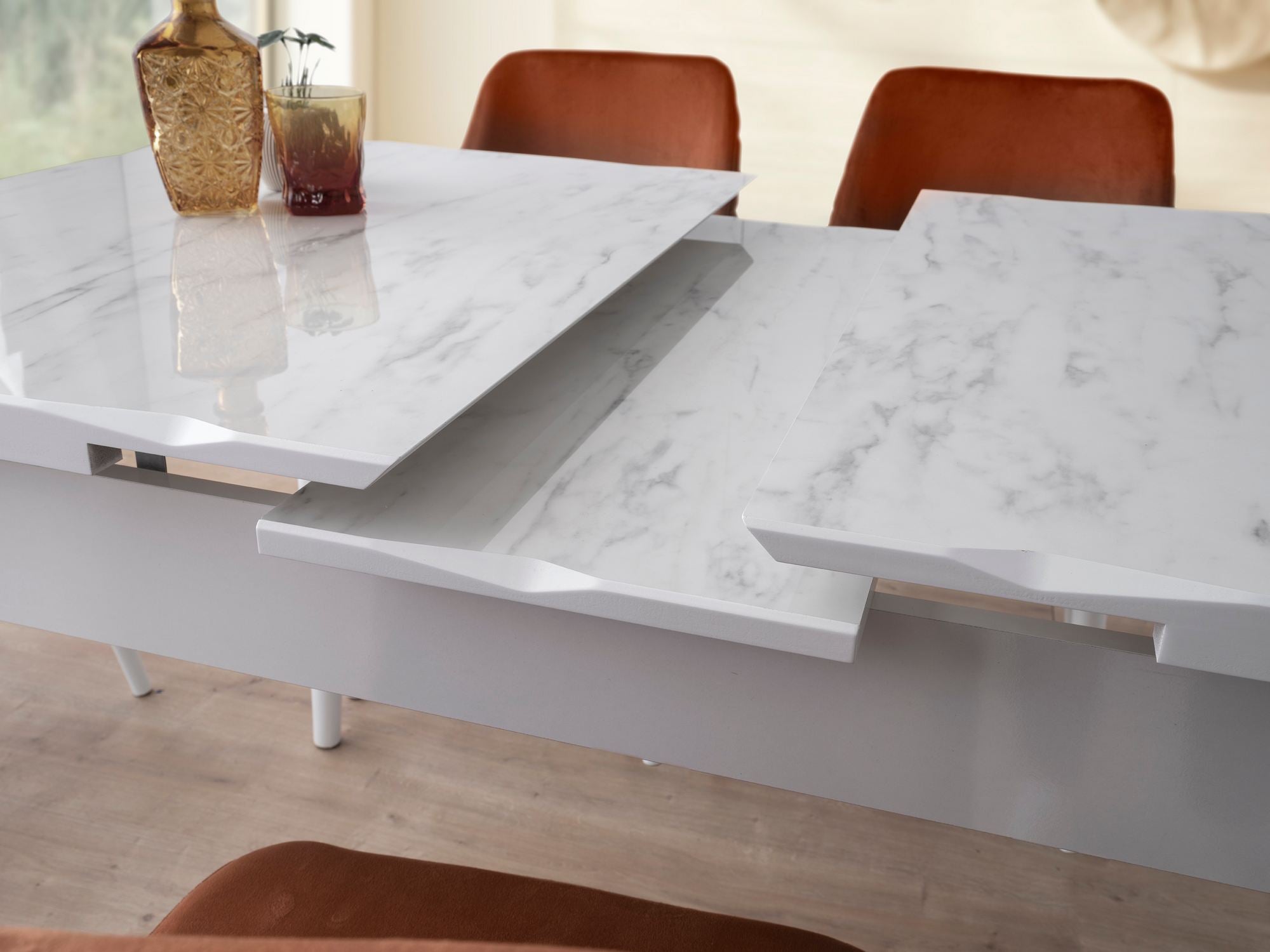 Mesa de Jantar Extensível-Crea-Branco