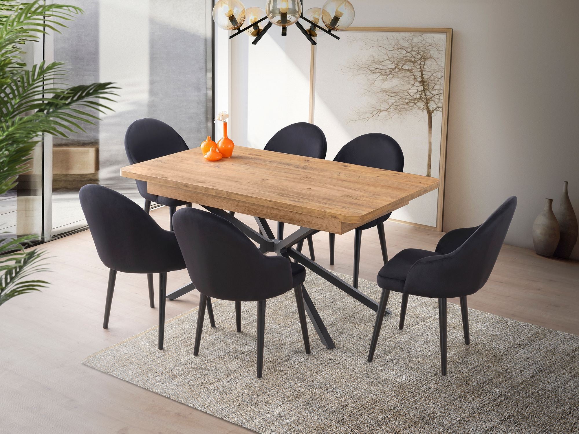 Mesa de Jantar Extensível-Falcon-Marrom