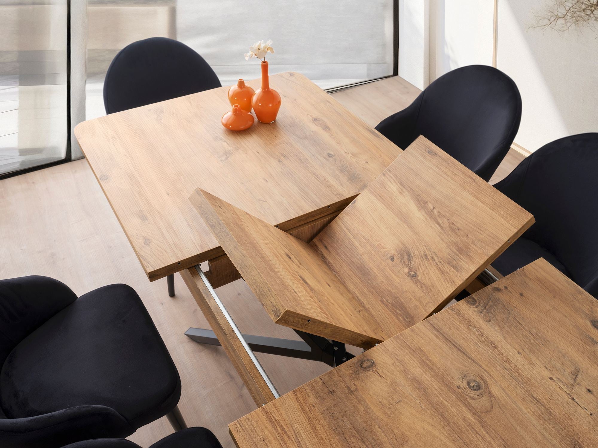 Mesa de Jantar Extensível-Falcon-Marrom