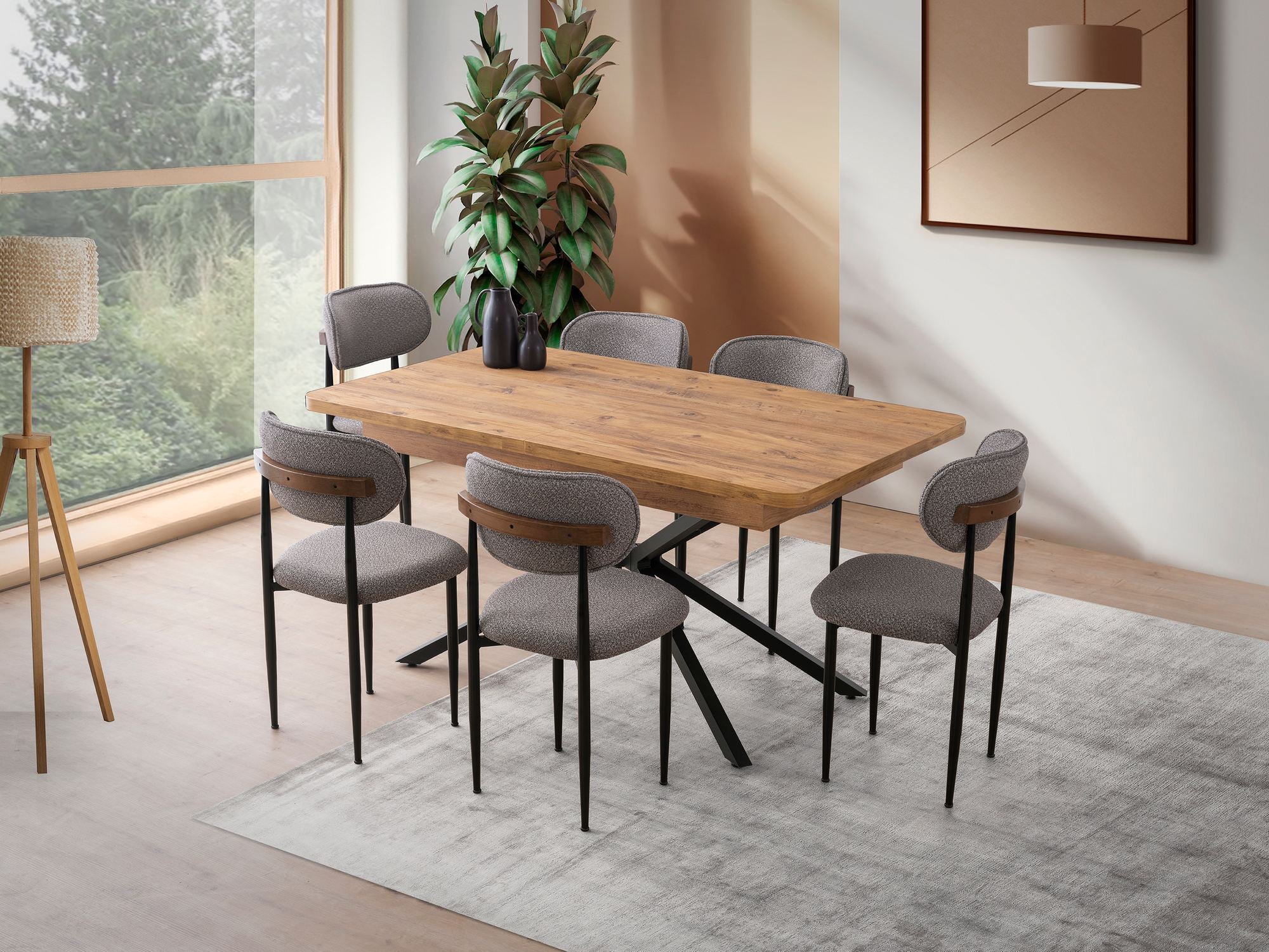 Mesa de Jantar Extensível-Falcon-Marrom