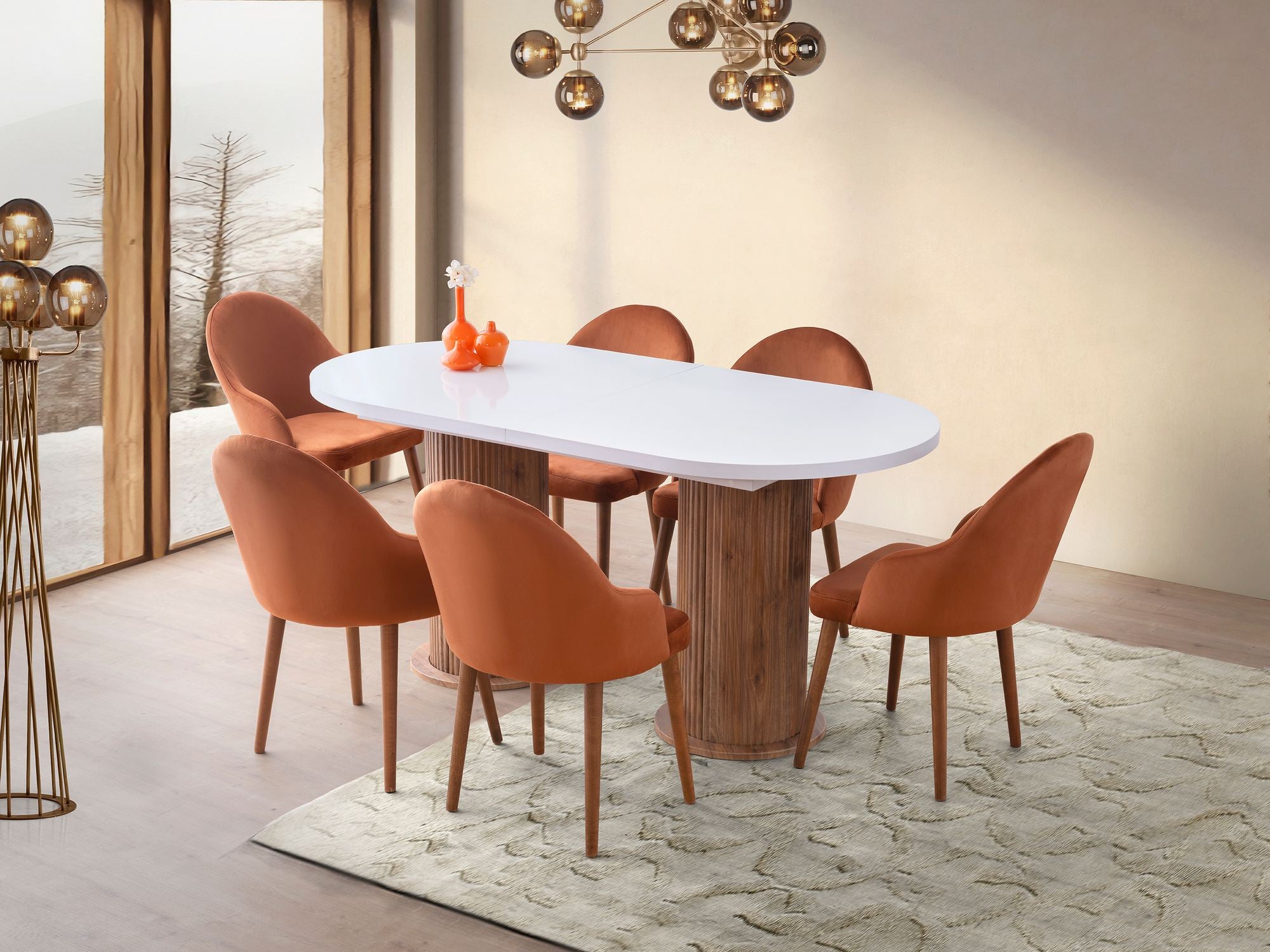 Mesa de Jantar Extensível-Gusto-Branco
