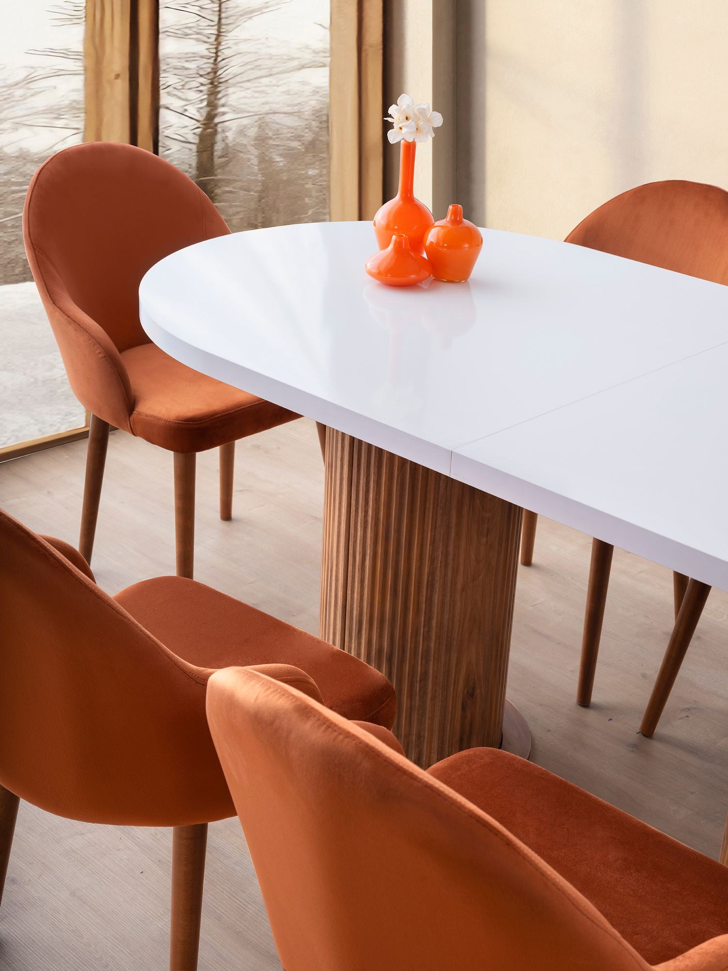 Mesa de Jantar Extensível-Gusto-Branco