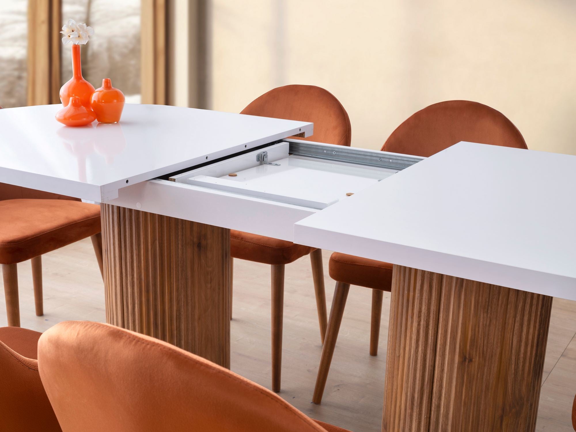 Mesa de Jantar Extensível-Gusto-Branco