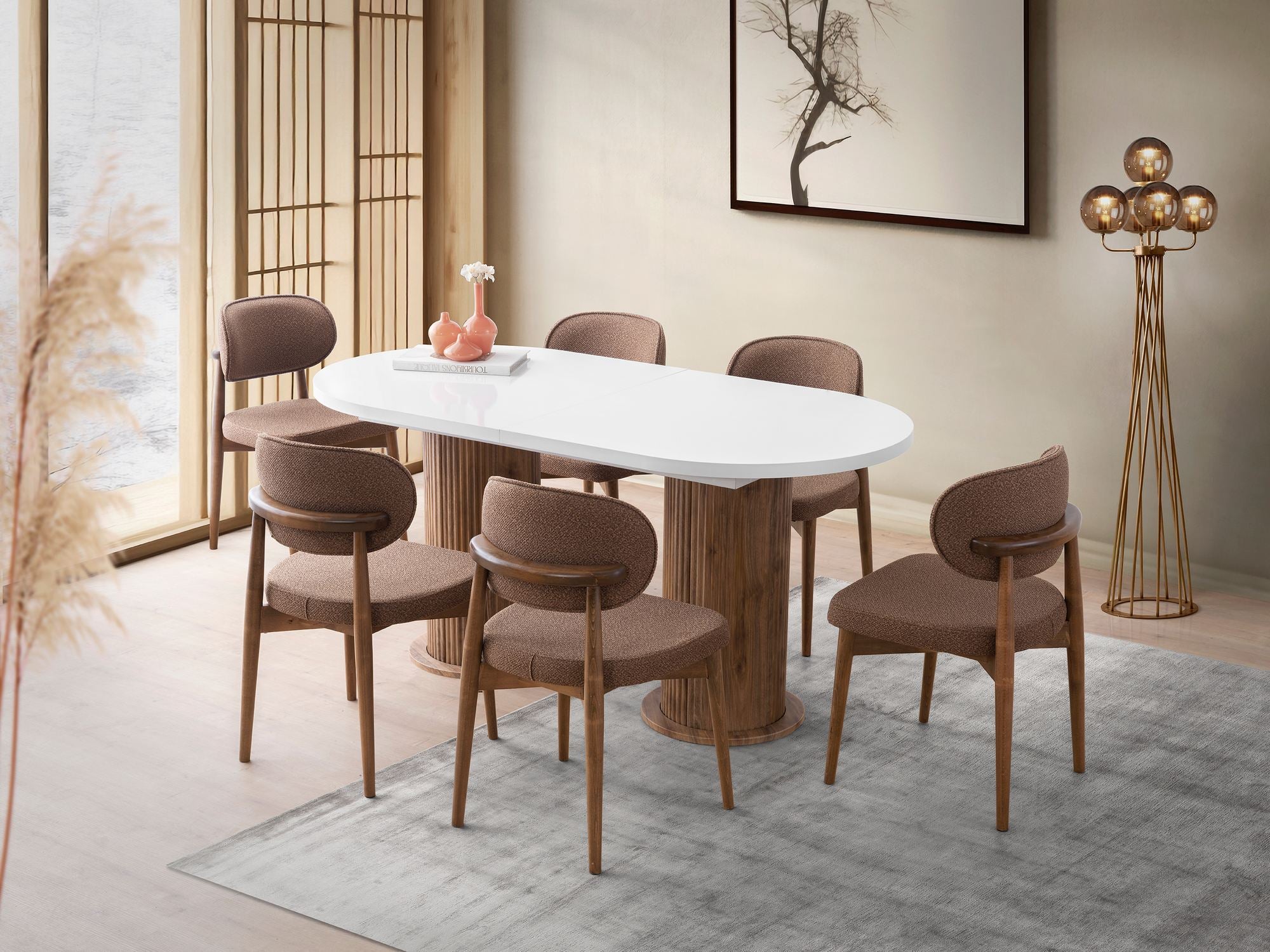 Mesa de Jantar Extensível-Gusto-Branco