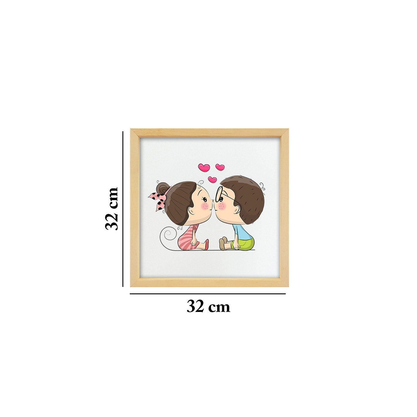 Quadro Decorativo Multicolor com Moldura de Madeira - Impressão Digital UV em Vidro 32x32cm