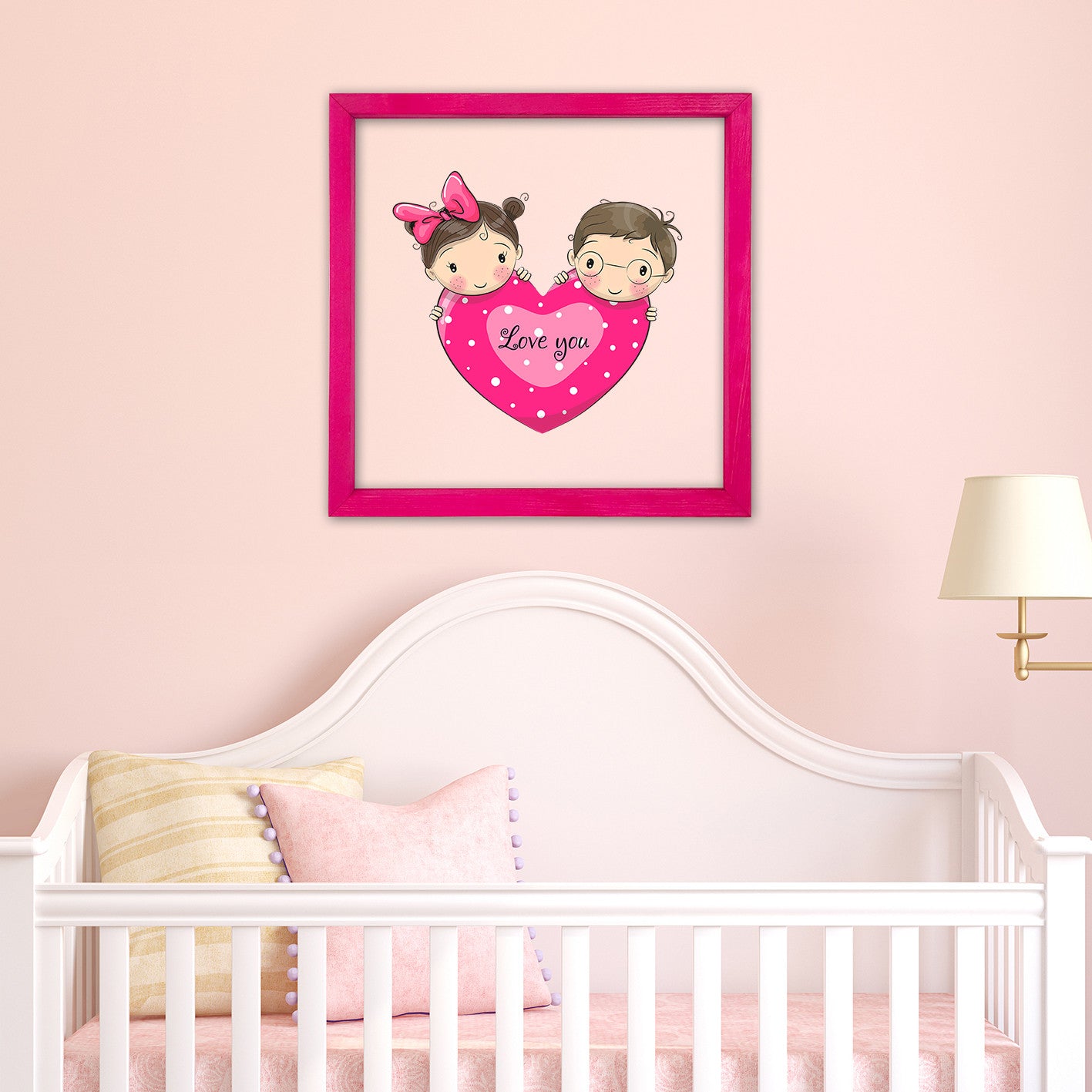 Quadro Decorativo Multicolor com Moldura de Madeira - Impressão Digital UV em Vidro 32x32cm