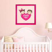 Quadro Decorativo Multicolor com Moldura de Madeira - Impressão Digital UV em Vidro 32x32cm