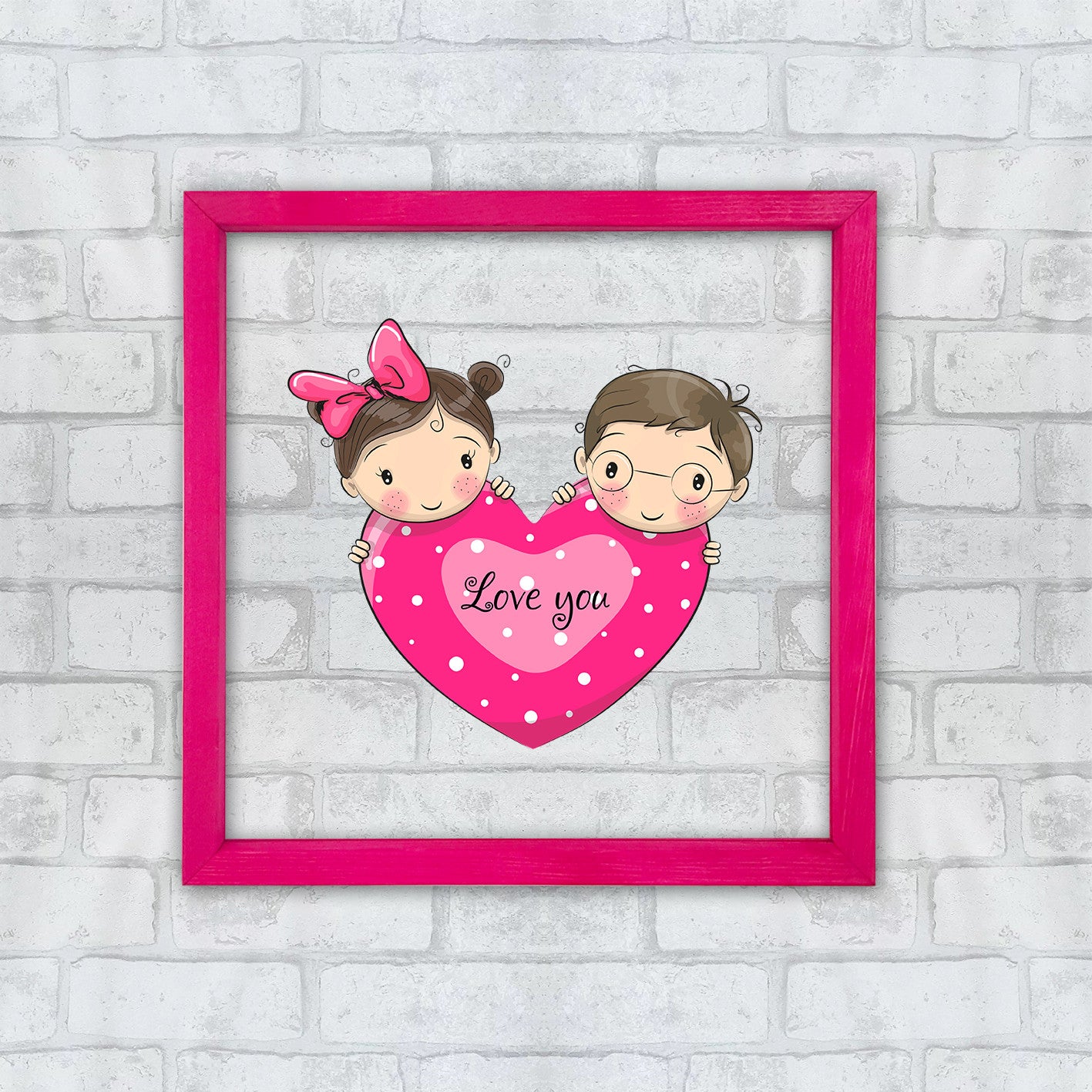 Quadro Decorativo Multicolor com Moldura de Madeira - Impressão Digital UV em Vidro 32x32cm