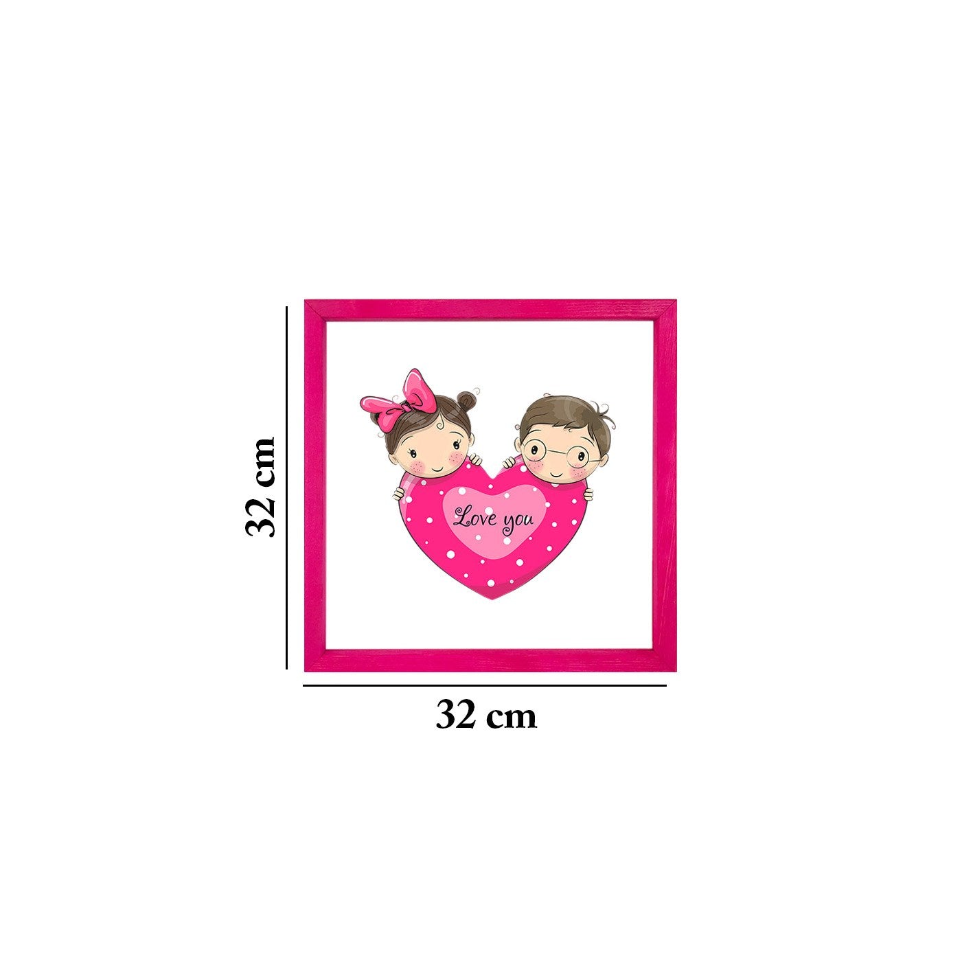 Quadro Decorativo Multicolor com Moldura de Madeira - Impressão Digital UV em Vidro 32x32cm