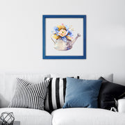 Quadro Decorativo Multicolor com Moldura de Madeira - Impressão Digital UV em Vidro 32x32cm