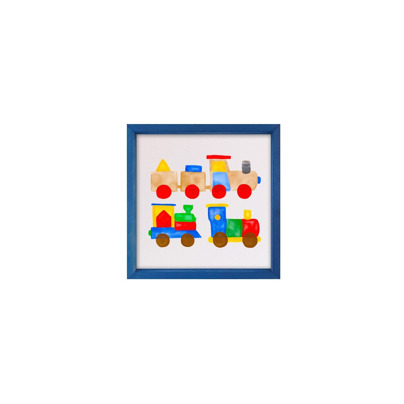 Quadro Decorativo Multicolor com Moldura de Madeira 32x32cm - Impressão Digital UV em Vidro 3mm