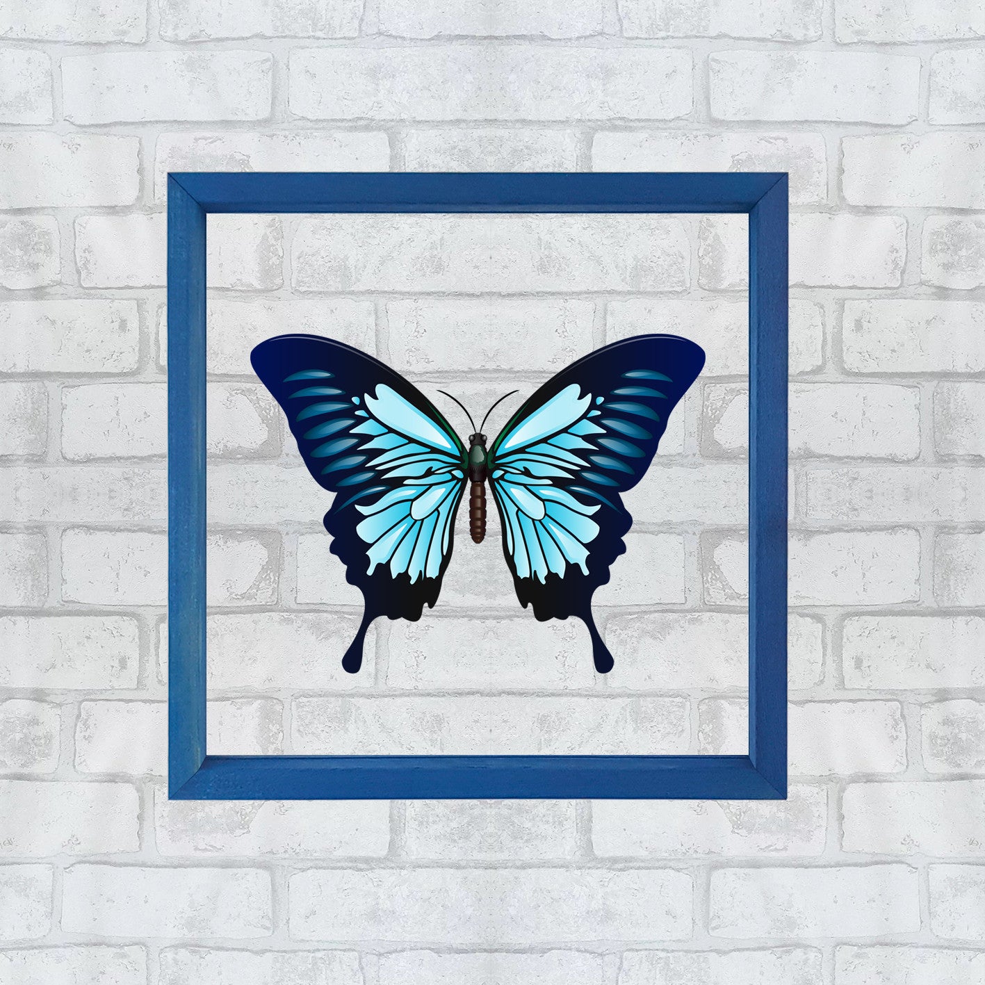 Quadro Decorativo Multicolor com Moldura de Madeira - Impressão Digital UV em Vidro 32x32cm