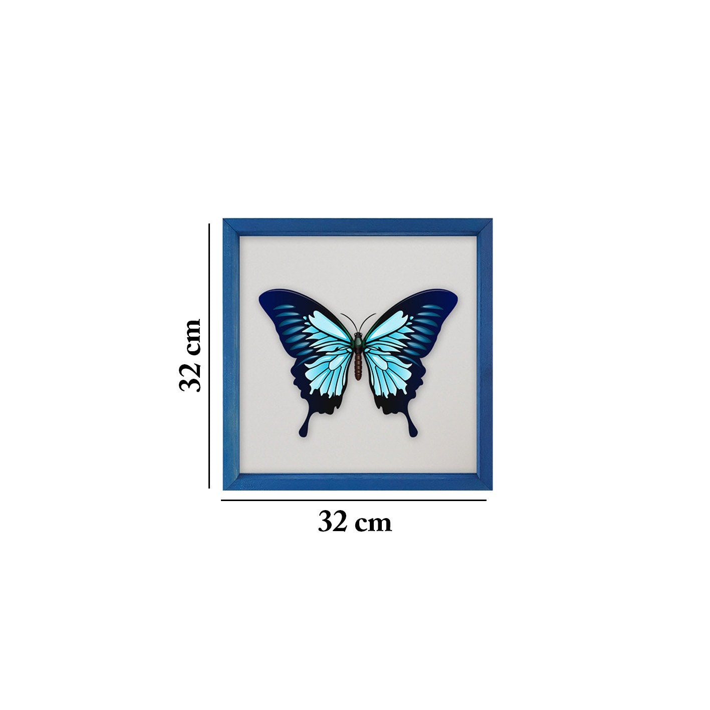 Quadro Decorativo Multicolor com Moldura de Madeira - Impressão Digital UV em Vidro 32x32cm