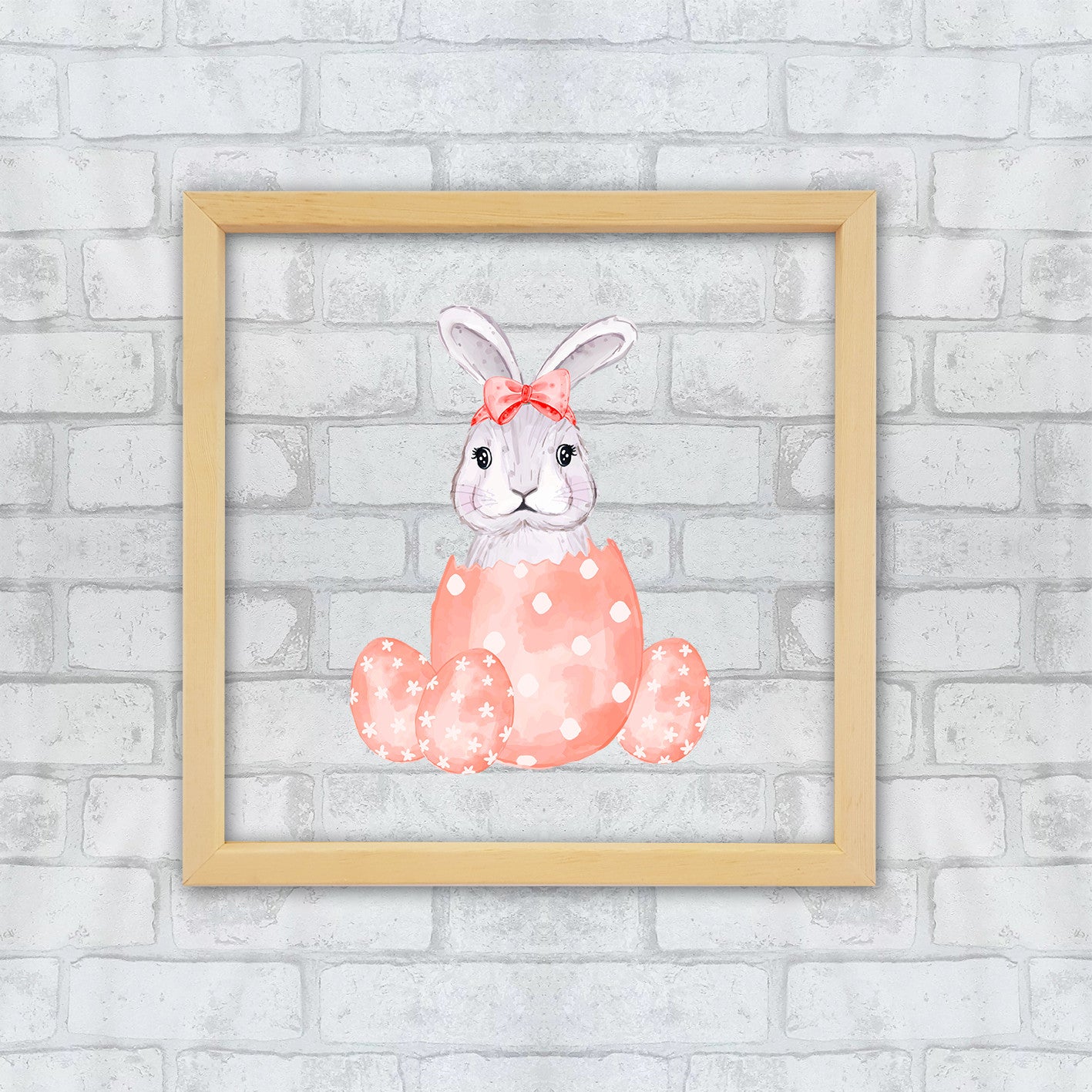 Arte Decorativa Emoldurada Multicolor 32x32cm - Impressão Digital UV em Vidro com Moldura de Madeira