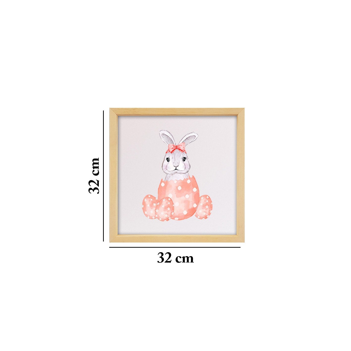 Arte Decorativa Emoldurada Multicolor 32x32cm - Impressão Digital UV em Vidro com Moldura de Madeira