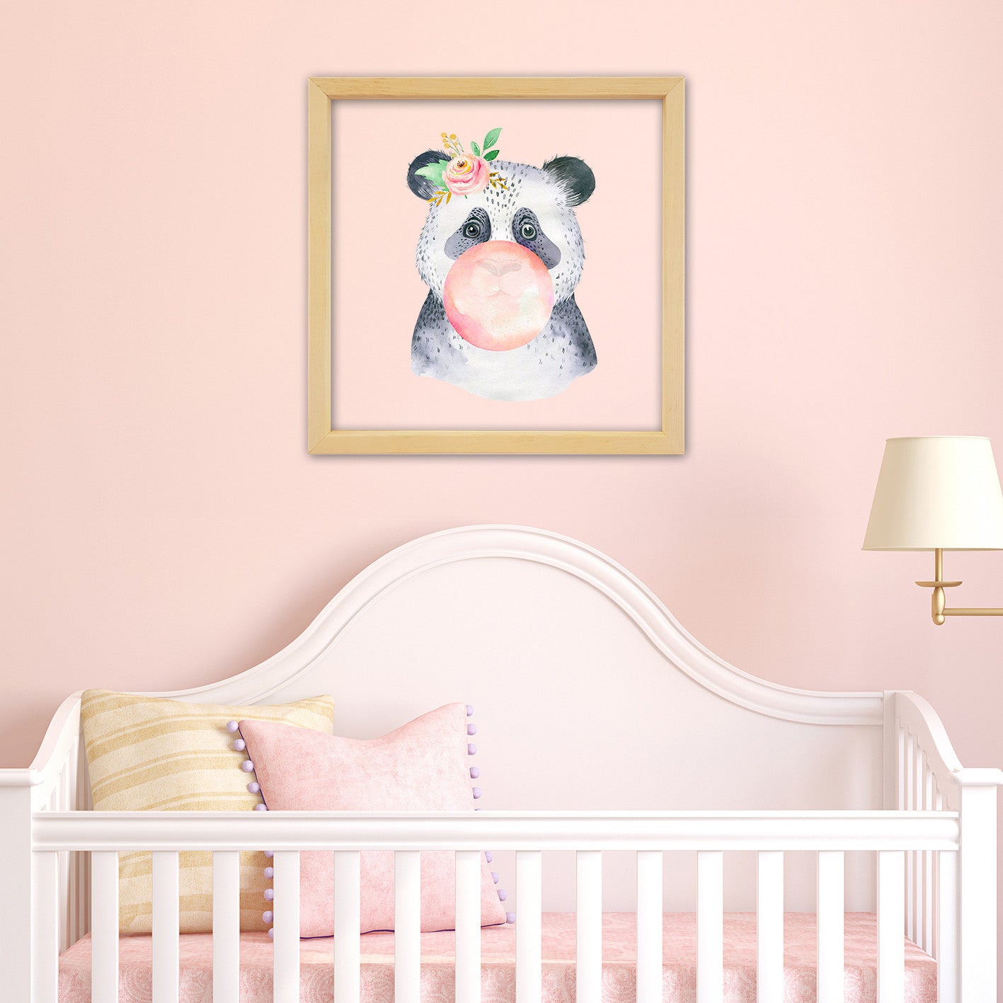 Quadro Decorativo Multicolor com Moldura de Madeira - Impressão Digital UV em Vidro 32x32cm