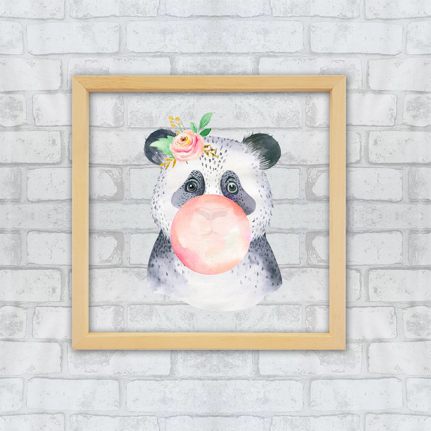 Quadro Decorativo Multicolor com Moldura de Madeira - Impressão Digital UV em Vidro 32x32cm