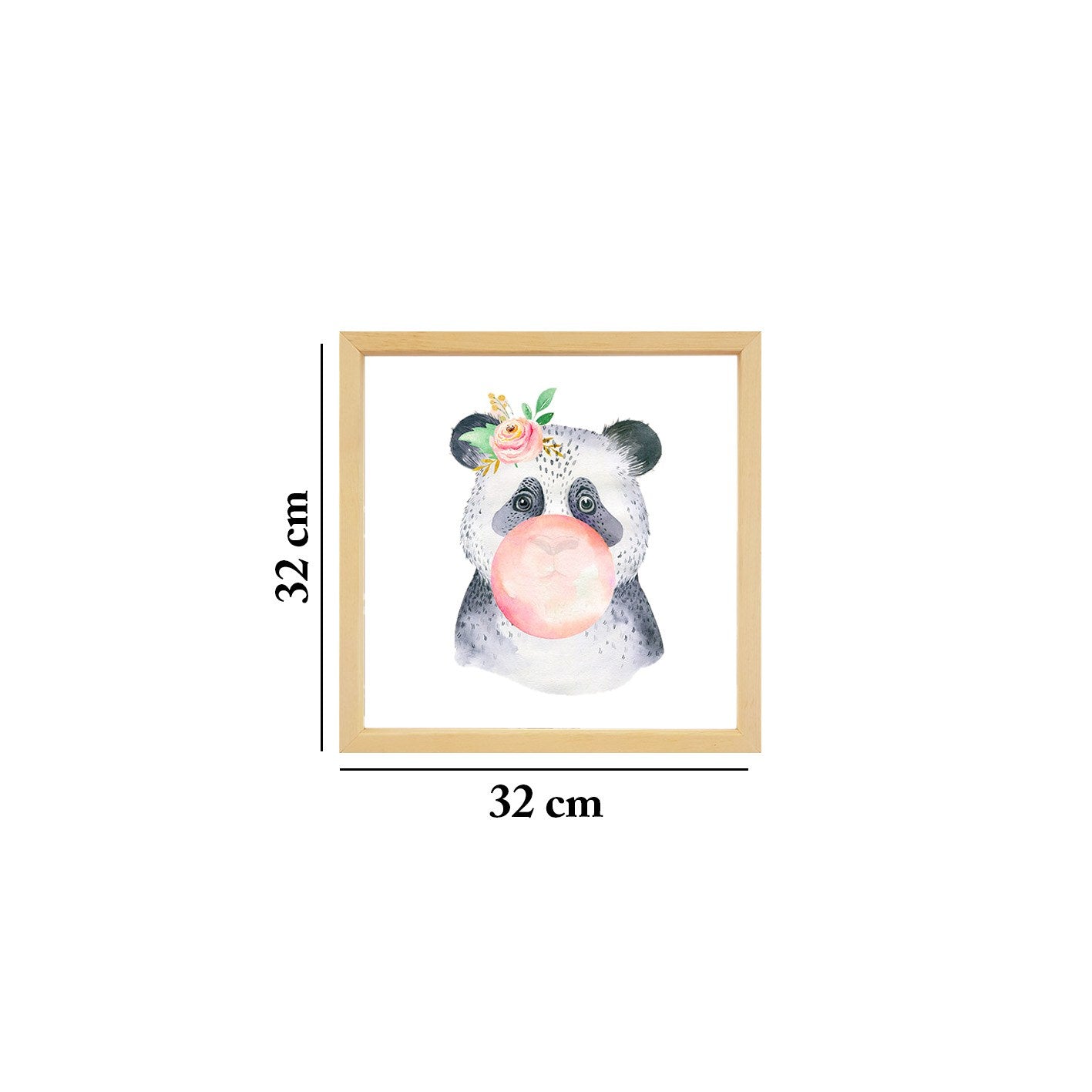 Quadro Decorativo Multicolor com Moldura de Madeira - Impressão Digital UV em Vidro 32x32cm