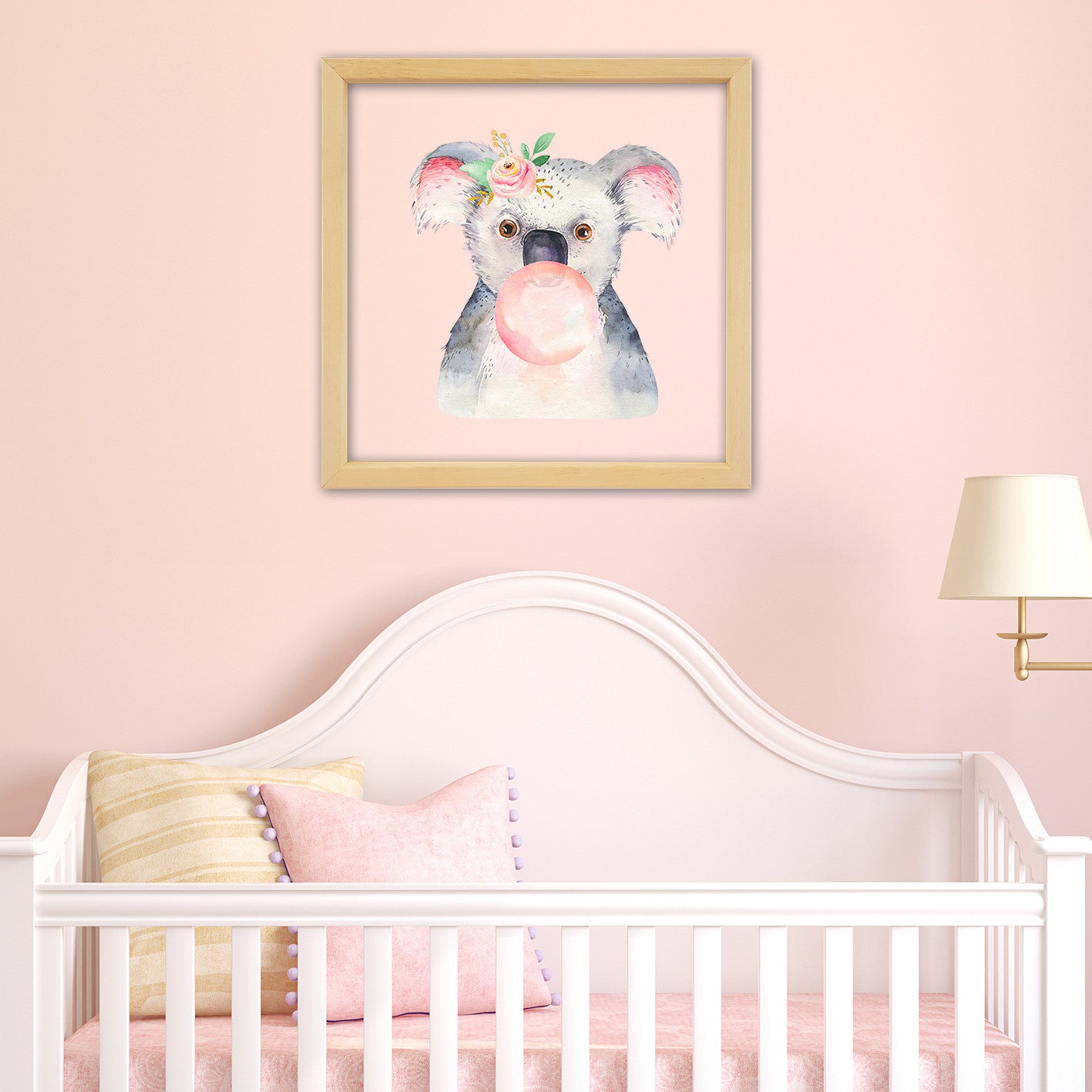 Quadro Decorativo Multicolor com Moldura de Madeira - Impressão Digital UV em Vidro 32x32cm