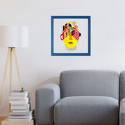 Quadro Decorativo Multicolor com Moldura de Madeira - Impressão Digital UV em Vidro 32x32cm