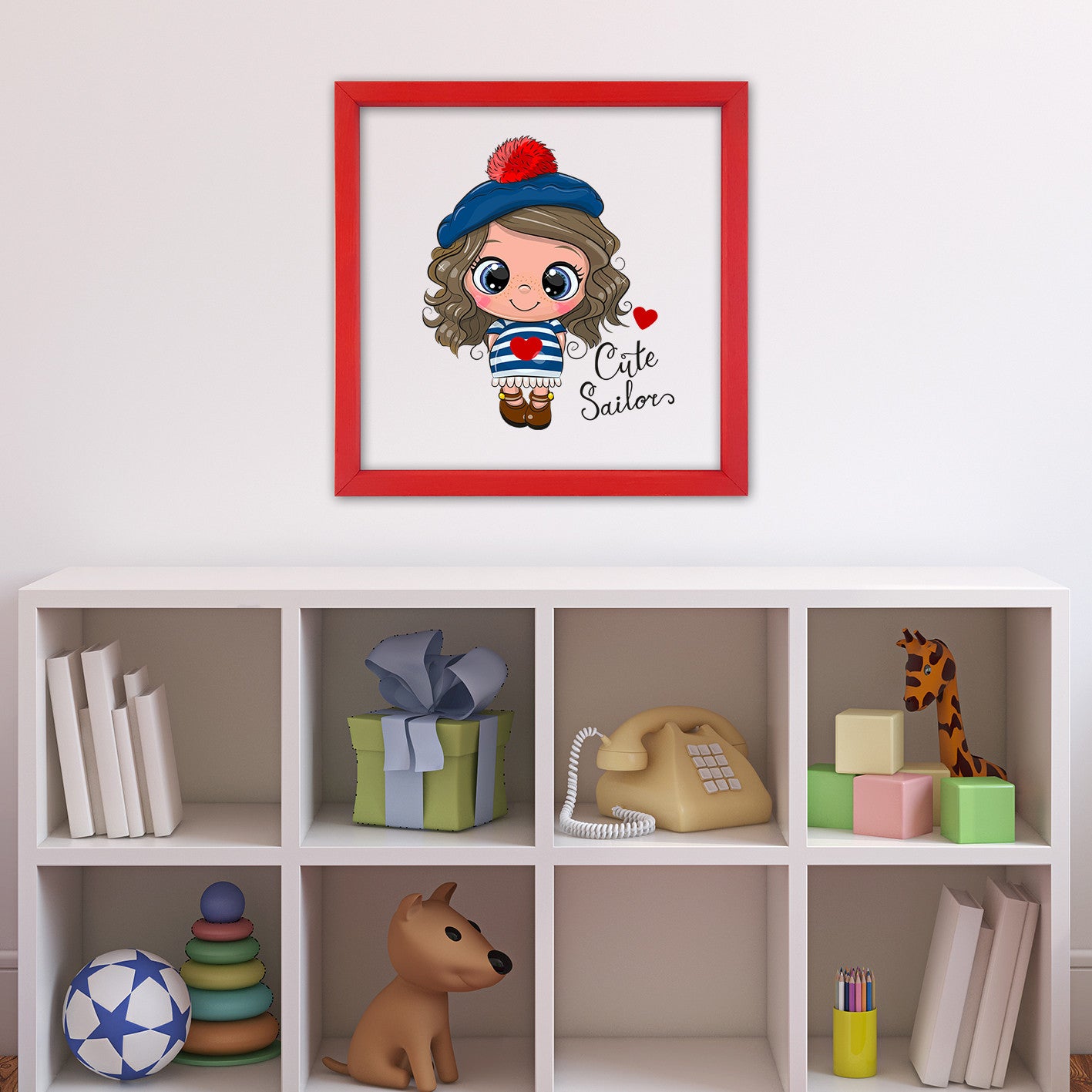 Quadro Decorativo Multicolor com Moldura de Madeira - Impressão Digital UV em Vidro 32x32cm