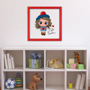 Quadro Decorativo Multicolor com Moldura de Madeira - Impressão Digital UV em Vidro 32x32cm