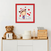 Quadro Decorativo Multicolor com Moldura de Madeira - Impressão Digital UV em Vidro 32x32cm