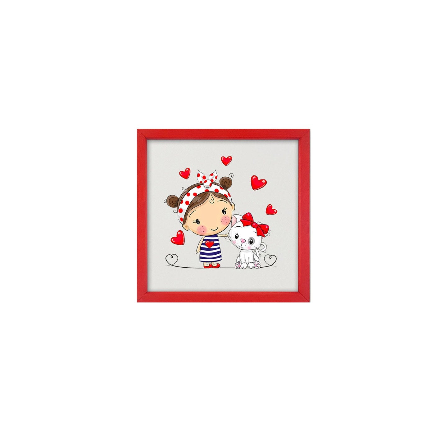 Quadro Decorativo Multicolor com Moldura de Madeira - Impressão Digital UV em Vidro 32x32cm