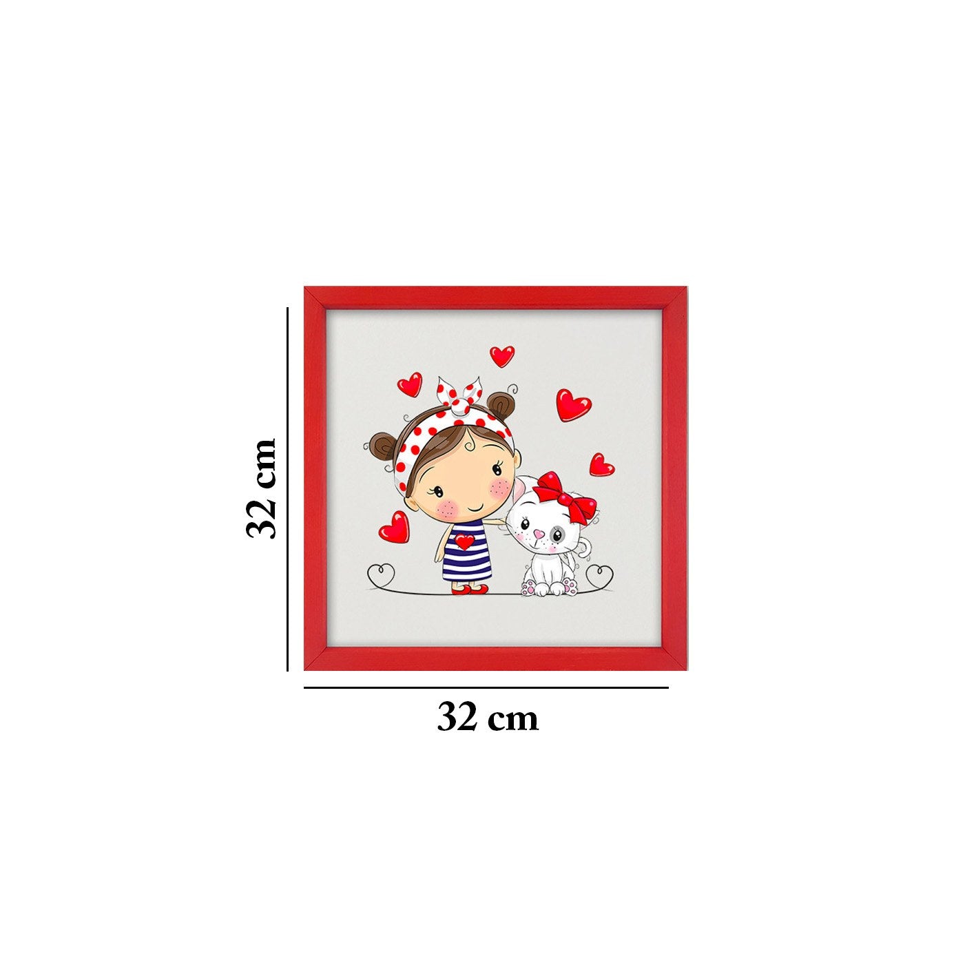 Quadro Decorativo Multicolor com Moldura de Madeira - Impressão Digital UV em Vidro 32x32cm