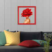 Quadro Decorativo Multicolor com Moldura de Madeira - Impressão Digital UV em Vidro 32x32cm