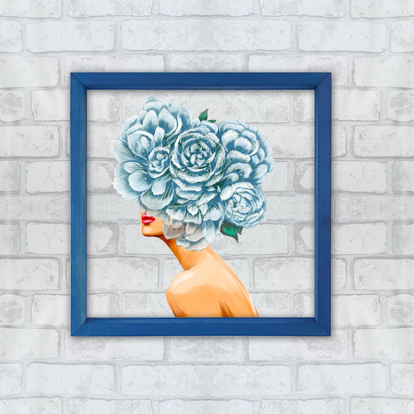 Quadro Decorativo Multicolor com Moldura de Madeira - Impressão Digital UV em Vidro 32x32cm