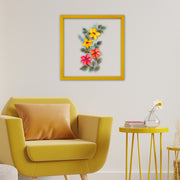 Arte Decorativa Emoldurada Multicolor 32x32cm - Impressão Digital UV em Vidro com Moldura de Madeira