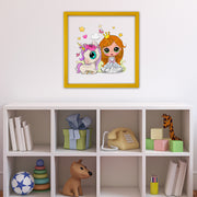 Quadro Decorativo Multicolor com Moldura de Madeira - Impressão Digital UV em Vidro 32x32cm