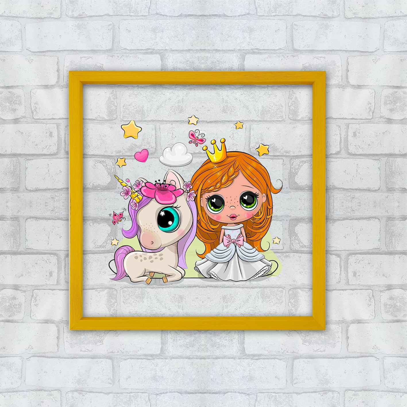 Quadro Decorativo Multicolor com Moldura de Madeira - Impressão Digital UV em Vidro 32x32cm