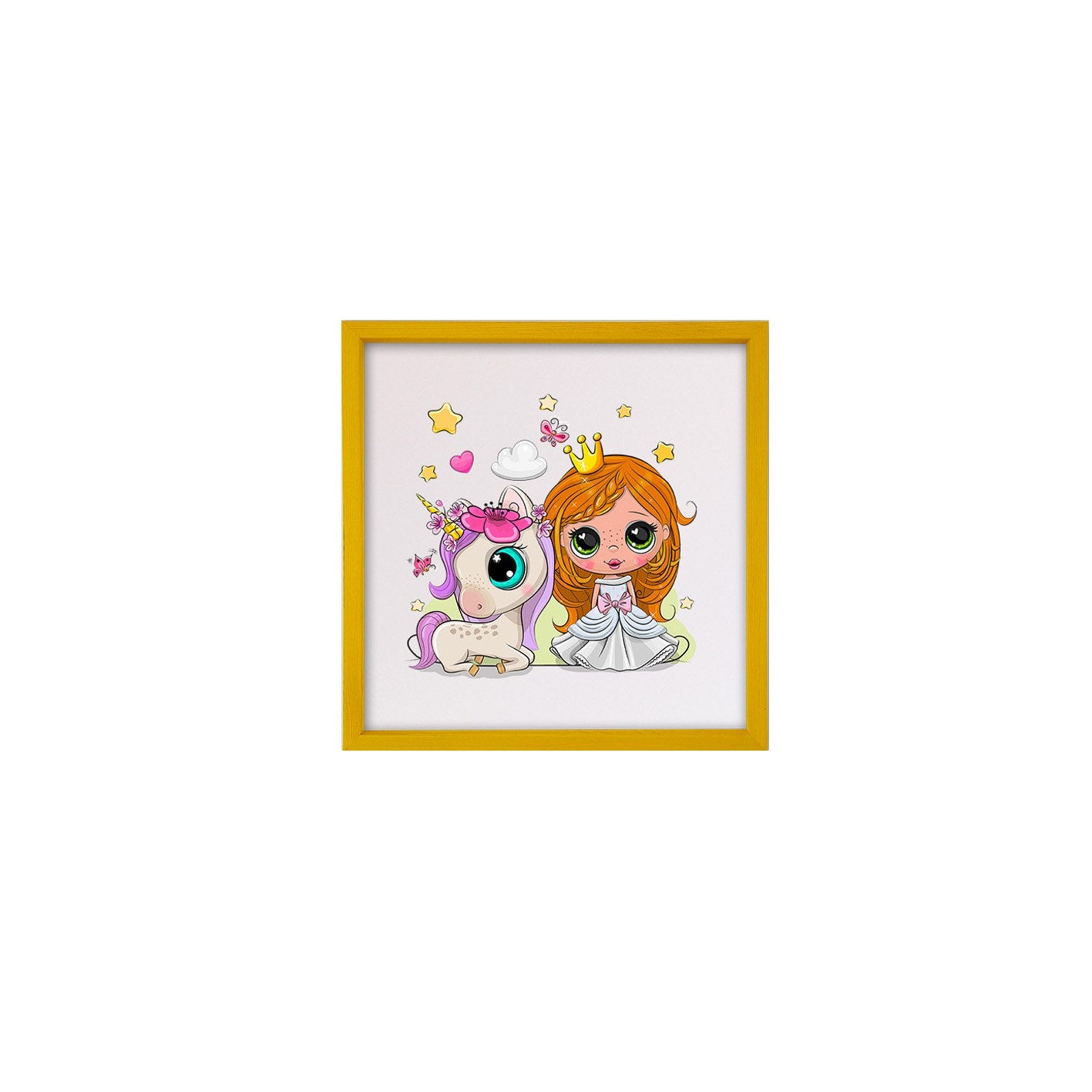 Quadro Decorativo Multicolor com Moldura de Madeira - Impressão Digital UV em Vidro 32x32cm