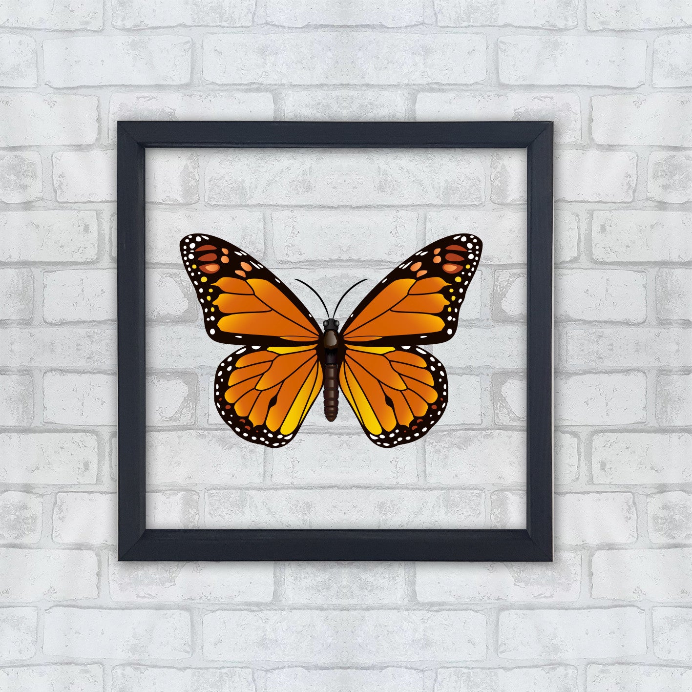 Quadro Decorativo Multicolor com Moldura de Madeira - Impressão Digital UV em Vidro 32x32cm