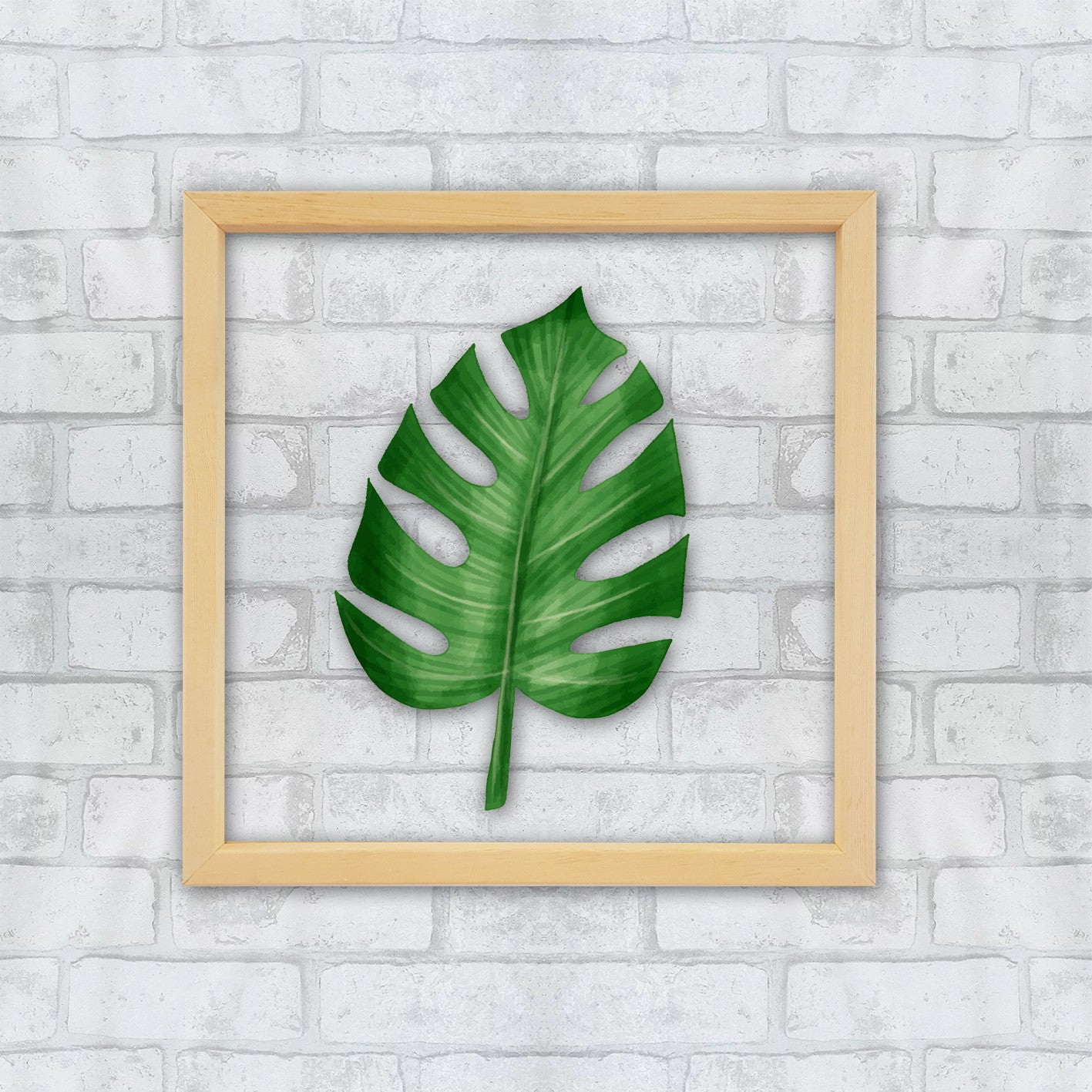 Quadro Decorativo Multicolor com Moldura de Madeira 32x32cm - Impressão Digital UV em Vidro 3mm