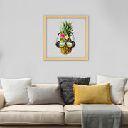 Arte Decorativa Emoldurada Multicolor 32x32cm - Impressão Digital UV em Vidro com Moldura de Madeira