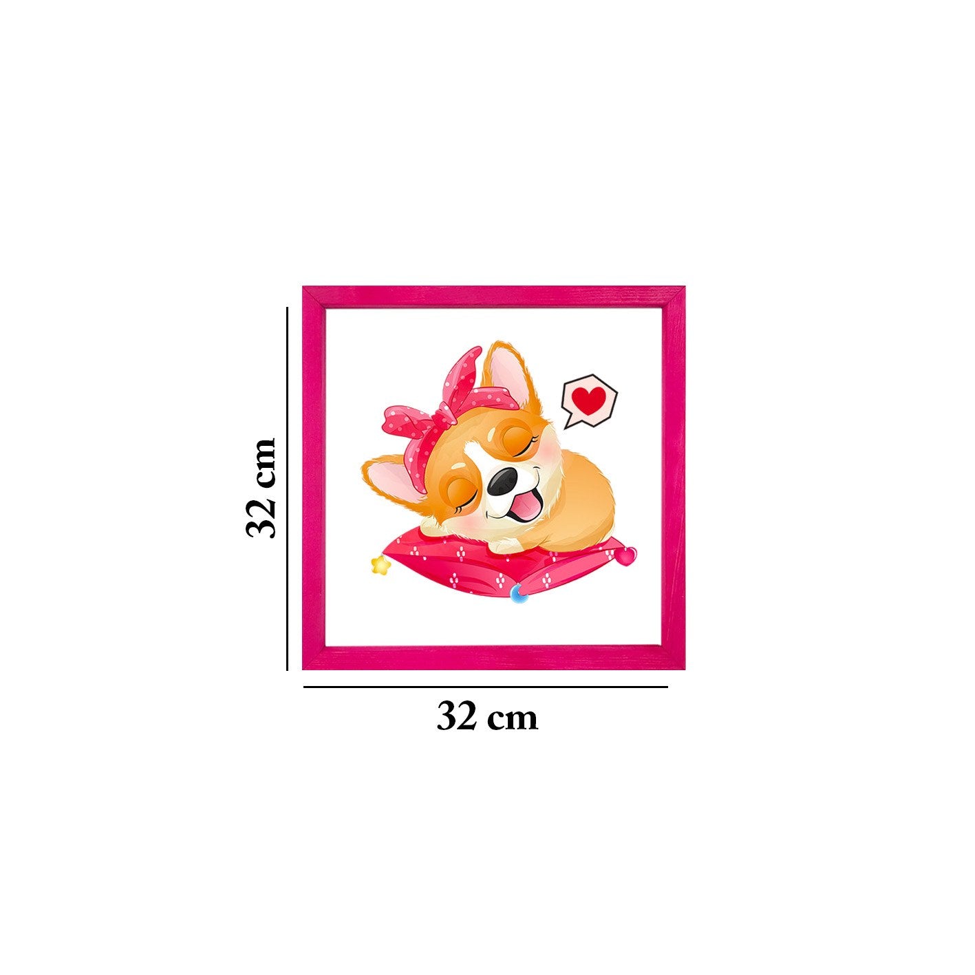 Quadro Decorativo Multicolor com Moldura de Madeira - Impressão Digital UV em Vidro 32x32cm