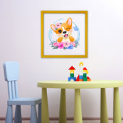 Quadro Decorativo Multicolor com Moldura de Madeira - Impressão Digital UV em Vidro 32x32cm