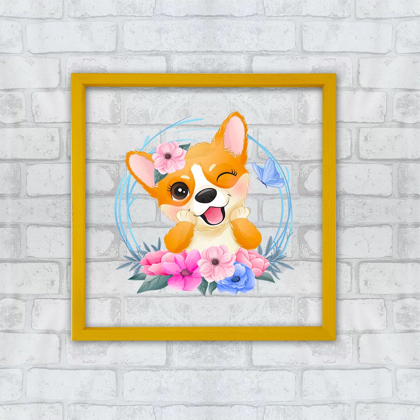 Quadro Decorativo Multicolor com Moldura de Madeira - Impressão Digital UV em Vidro 32x32cm