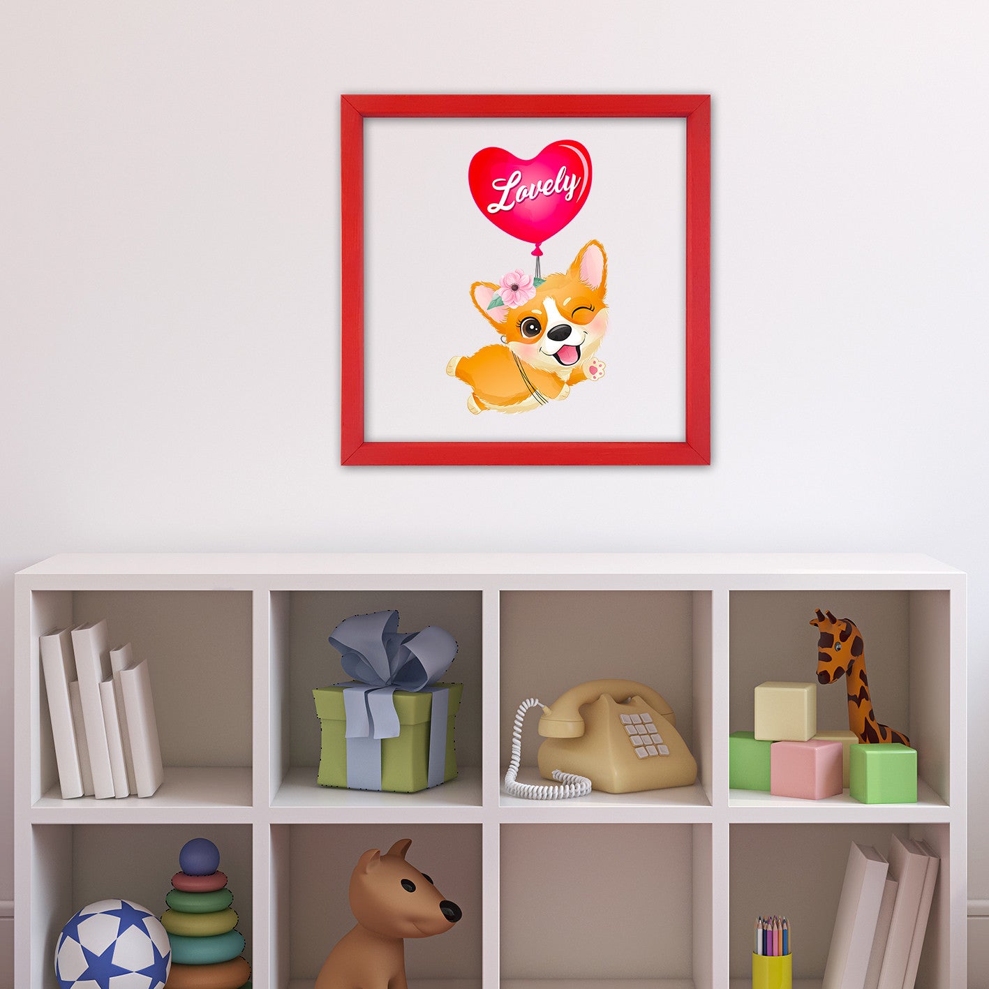 Quadro Decorativo Multicolor com Moldura de Madeira - Impressão Digital UV em Vidro 32x32cm