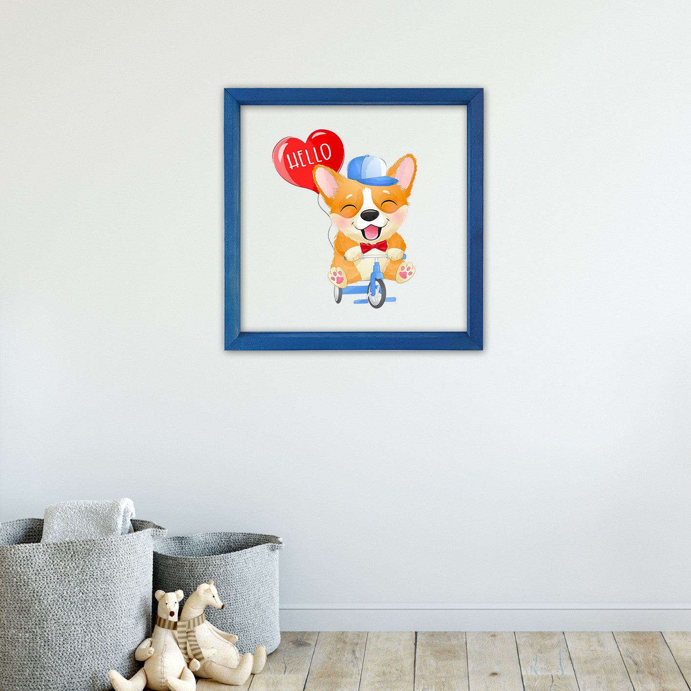 Quadro Decorativo Multicolor com Moldura de Madeira - Impressão Digital UV em Vidro 32x32cm