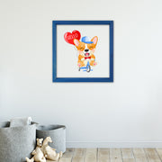 Quadro Decorativo Multicolor com Moldura de Madeira - Impressão Digital UV em Vidro 32x32cm