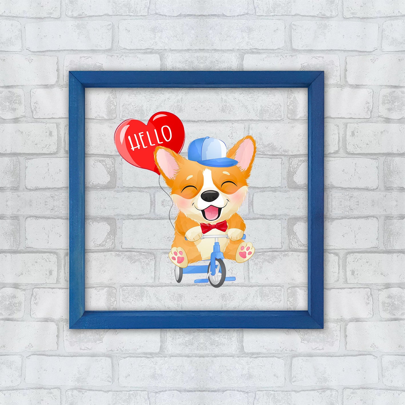 Quadro Decorativo Multicolor com Moldura de Madeira - Impressão Digital UV em Vidro 32x32cm