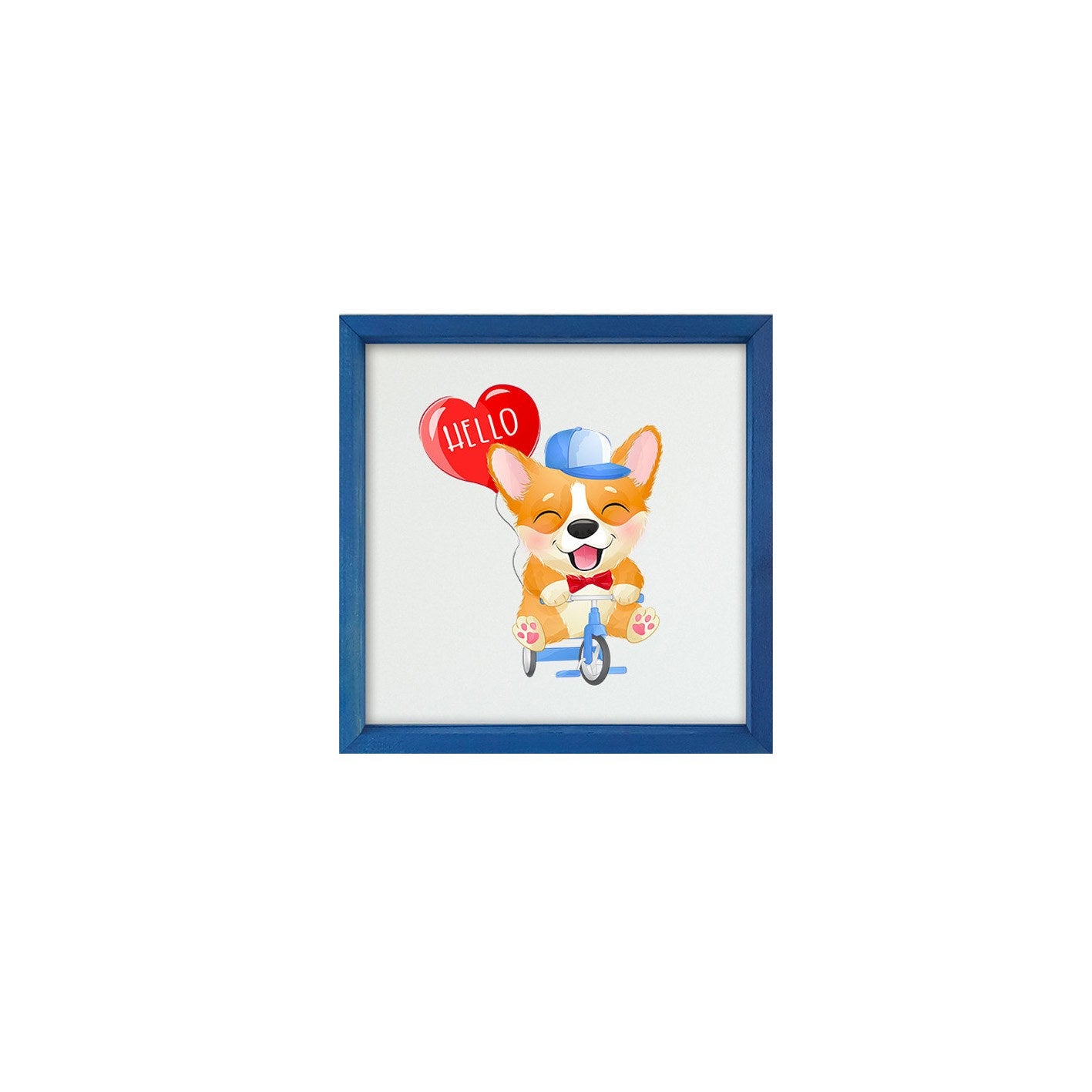 Quadro Decorativo Multicolor com Moldura de Madeira - Impressão Digital UV em Vidro 32x32cm