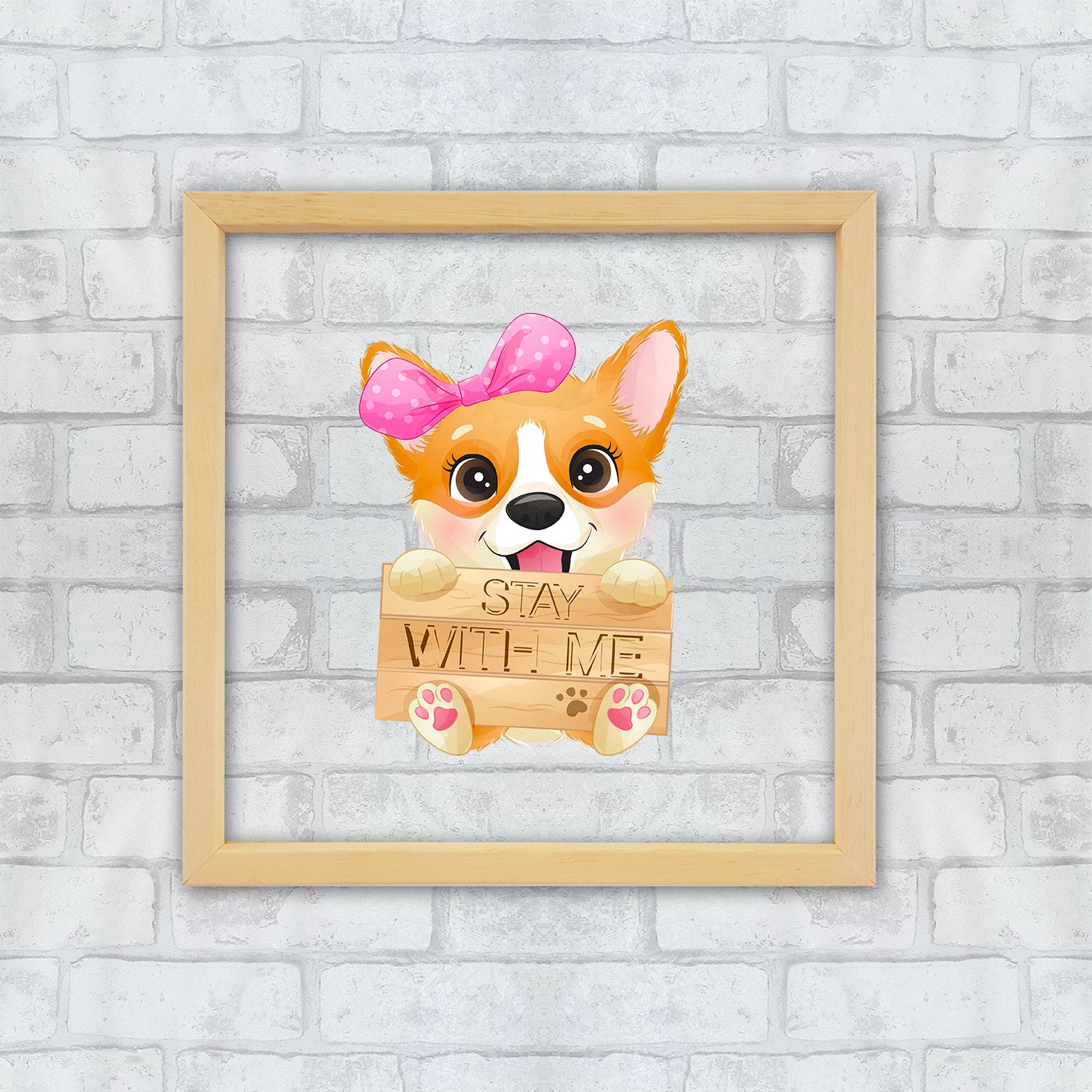 Quadro Decorativo Multicolor com Moldura de Madeira - Impressão Digital UV em Vidro 32x32cm