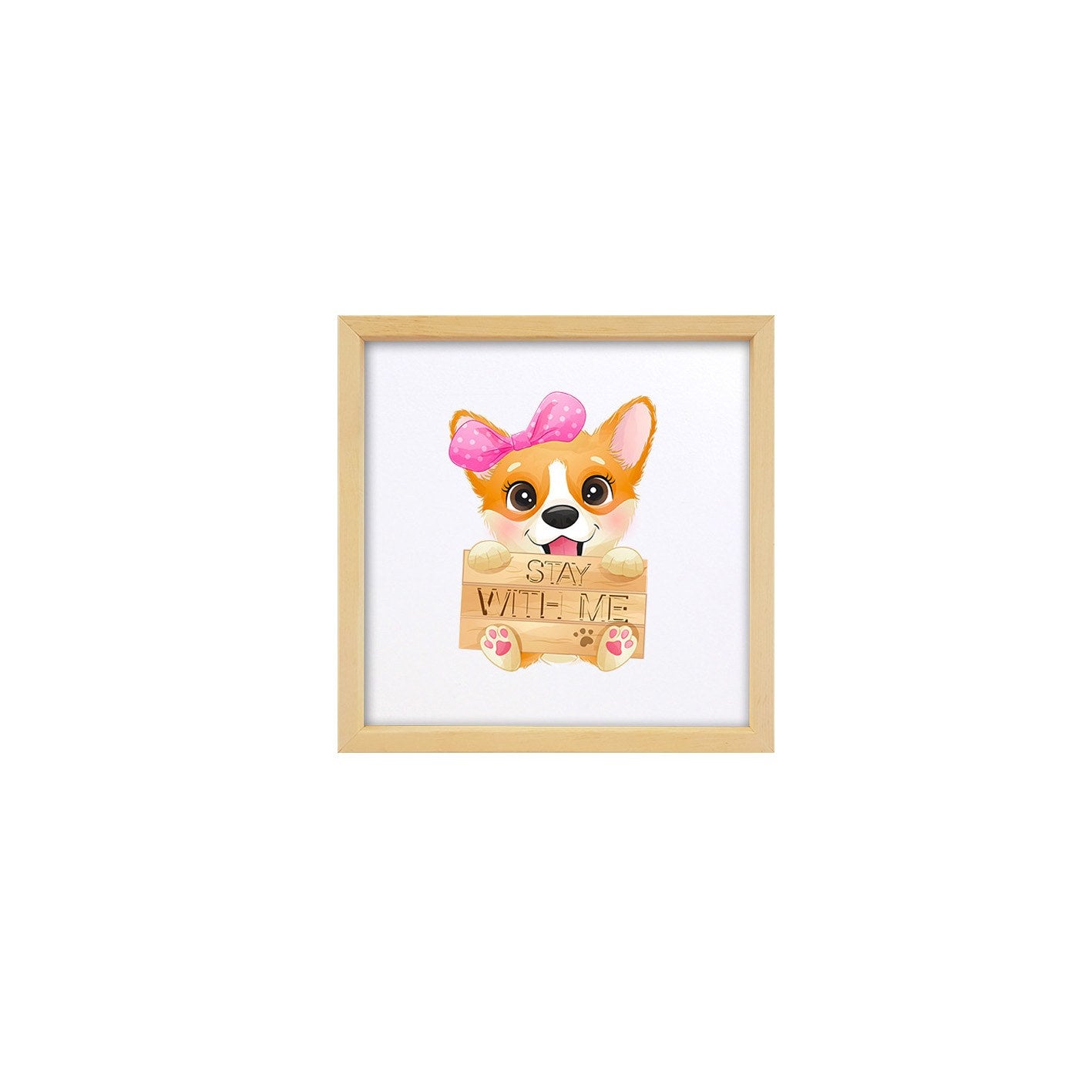 Quadro Decorativo Multicolor com Moldura de Madeira - Impressão Digital UV em Vidro 32x32cm