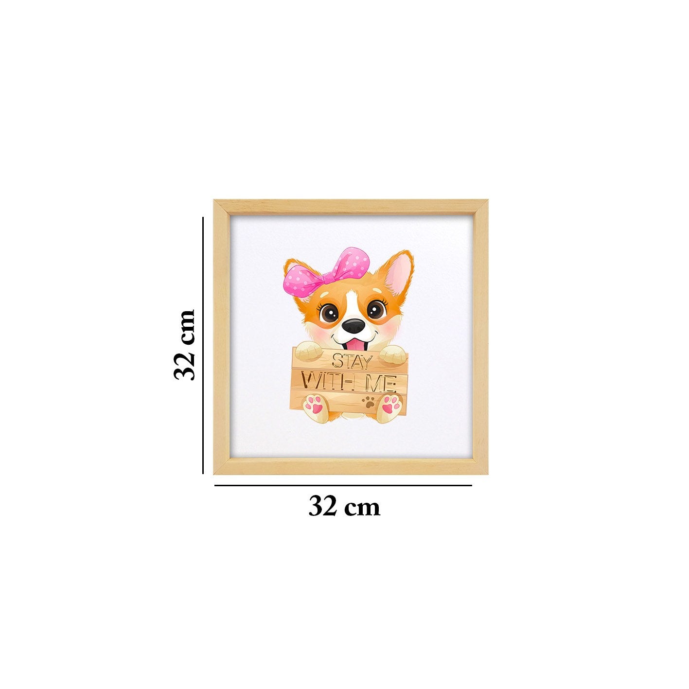 Quadro Decorativo Multicolor com Moldura de Madeira - Impressão Digital UV em Vidro 32x32cm