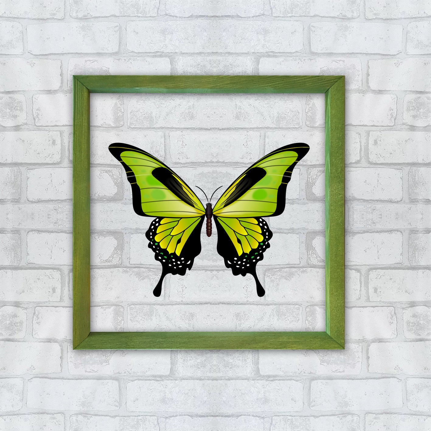 Quadro Decorativo Multicolor com Moldura de Madeira - Impressão Digital UV em Vidro 32x32cm